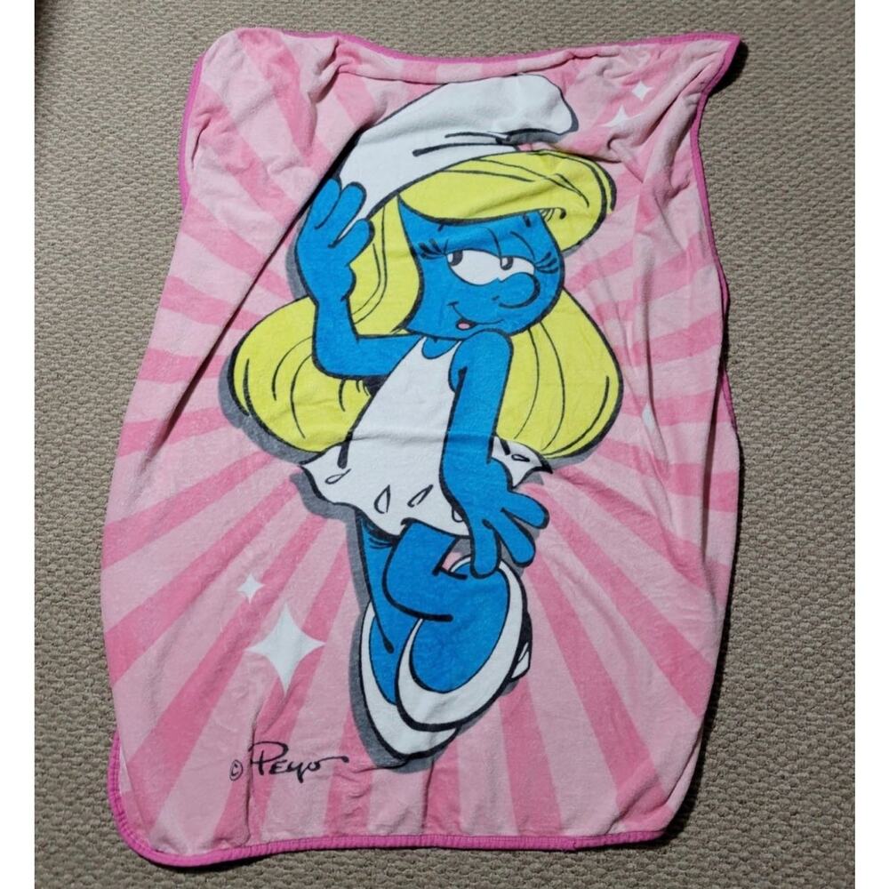 Vintage 1982 Peyo Smurfette Fabric Panel Cut & Sew Pillow Smurfette